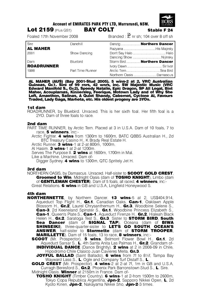 Speedy Alley - pedigree