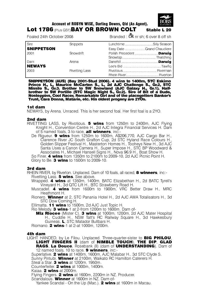 Snip 'N' Away - pedigree