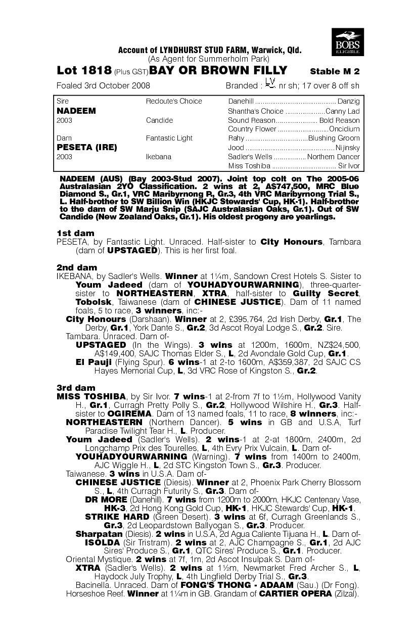 Pestadeem - pedigree