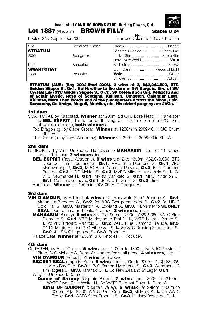 Miss Spoken (AUS) - pedigree