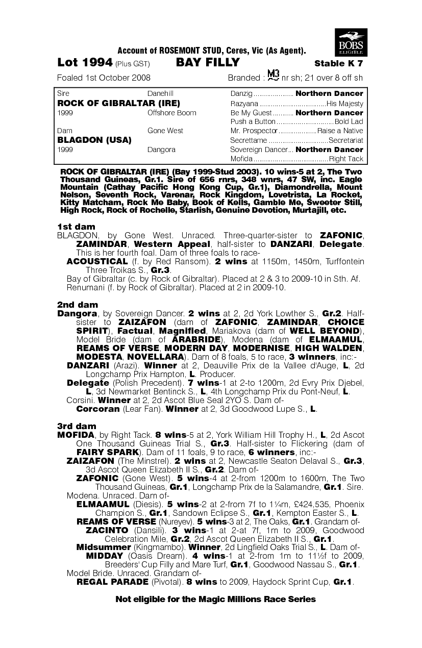 Somerset Lady - pedigree