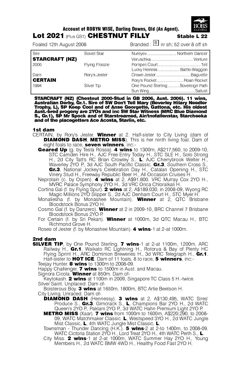 Certain Star - pedigree