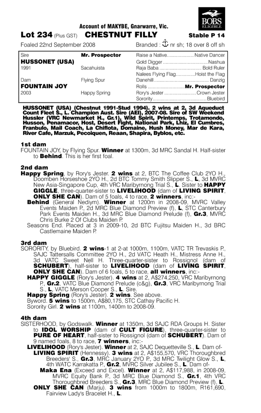 Lady Vuvuzela - pedigree