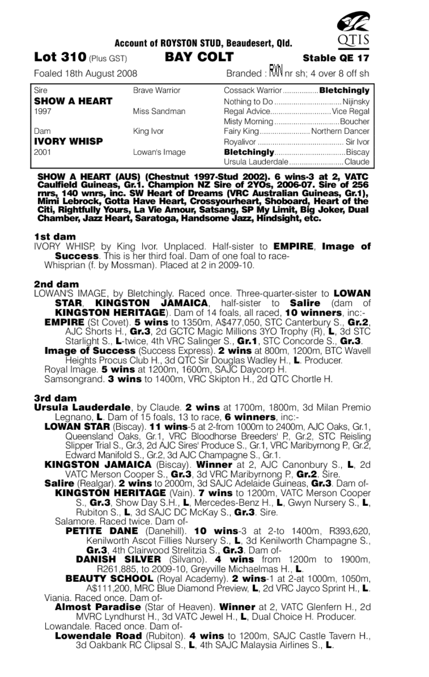 Show Us Ya Ivorys - pedigree