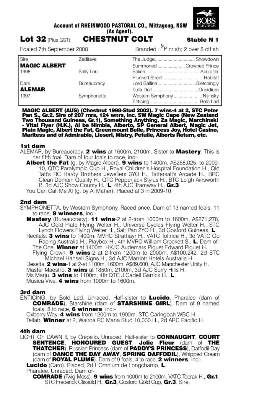 Flash Albert - pedigree