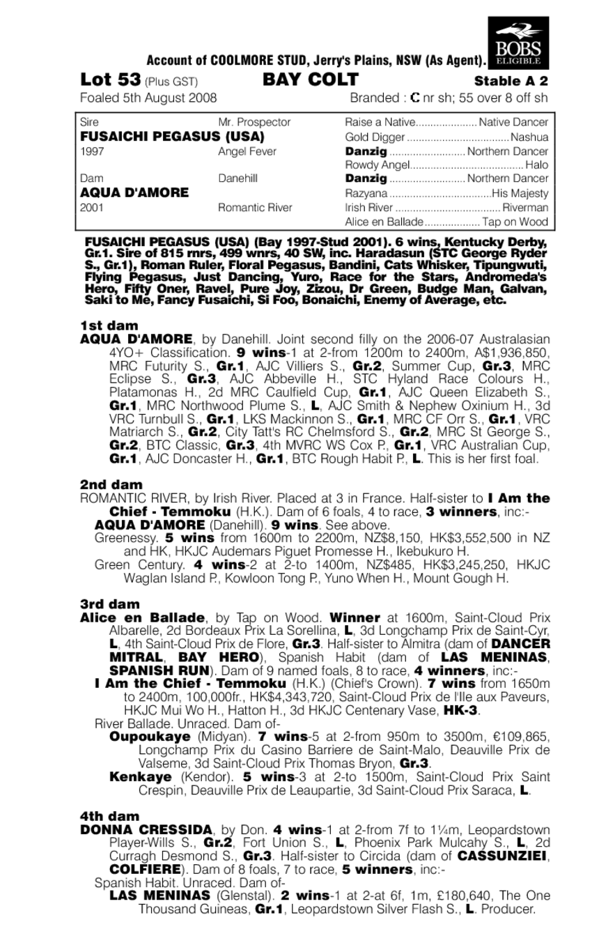 Aqua Pura - pedigree