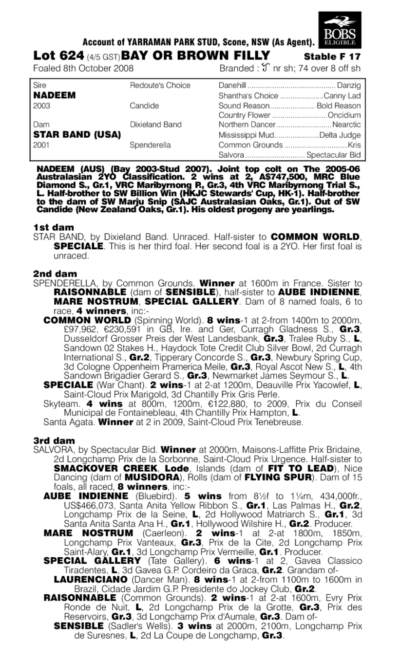 Nadeem (AUS) / Star Band (USA) - pedigree