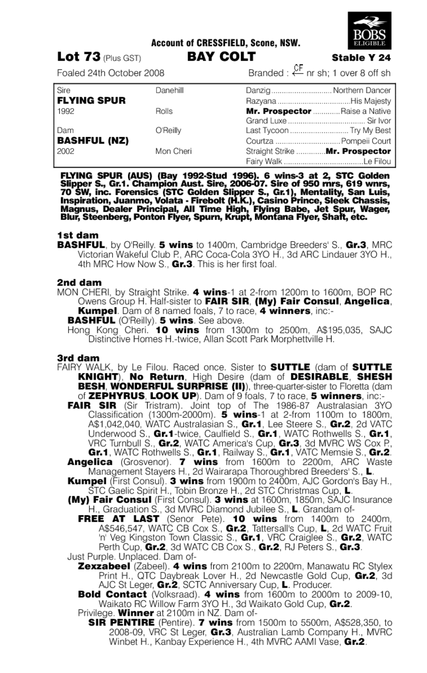 Suspect Behaviour - pedigree