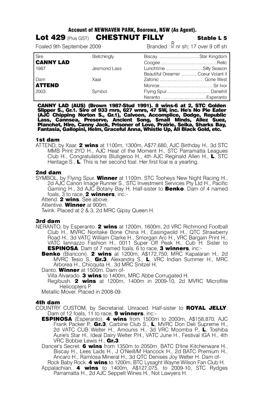 Canny Lad (AUS) / Attend (AUS) - pedigree