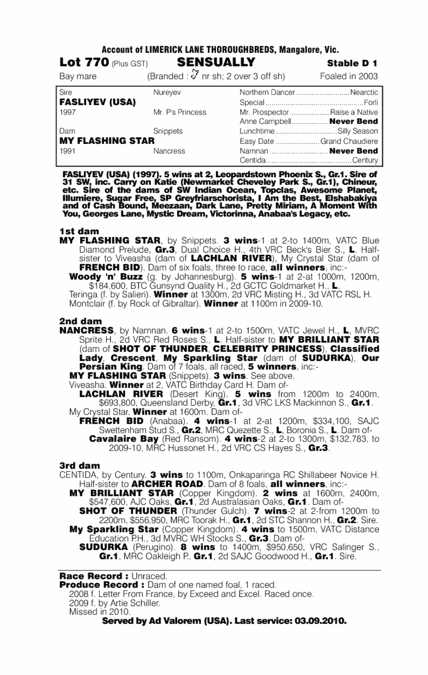 Sensually - pedigree