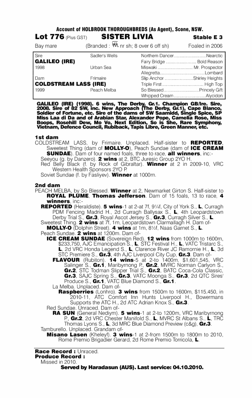 Sister Livia - pedigree