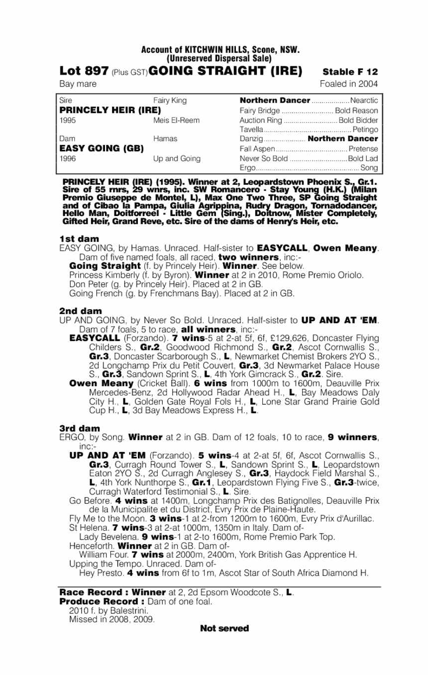 Going Straight (IRE) - pedigree