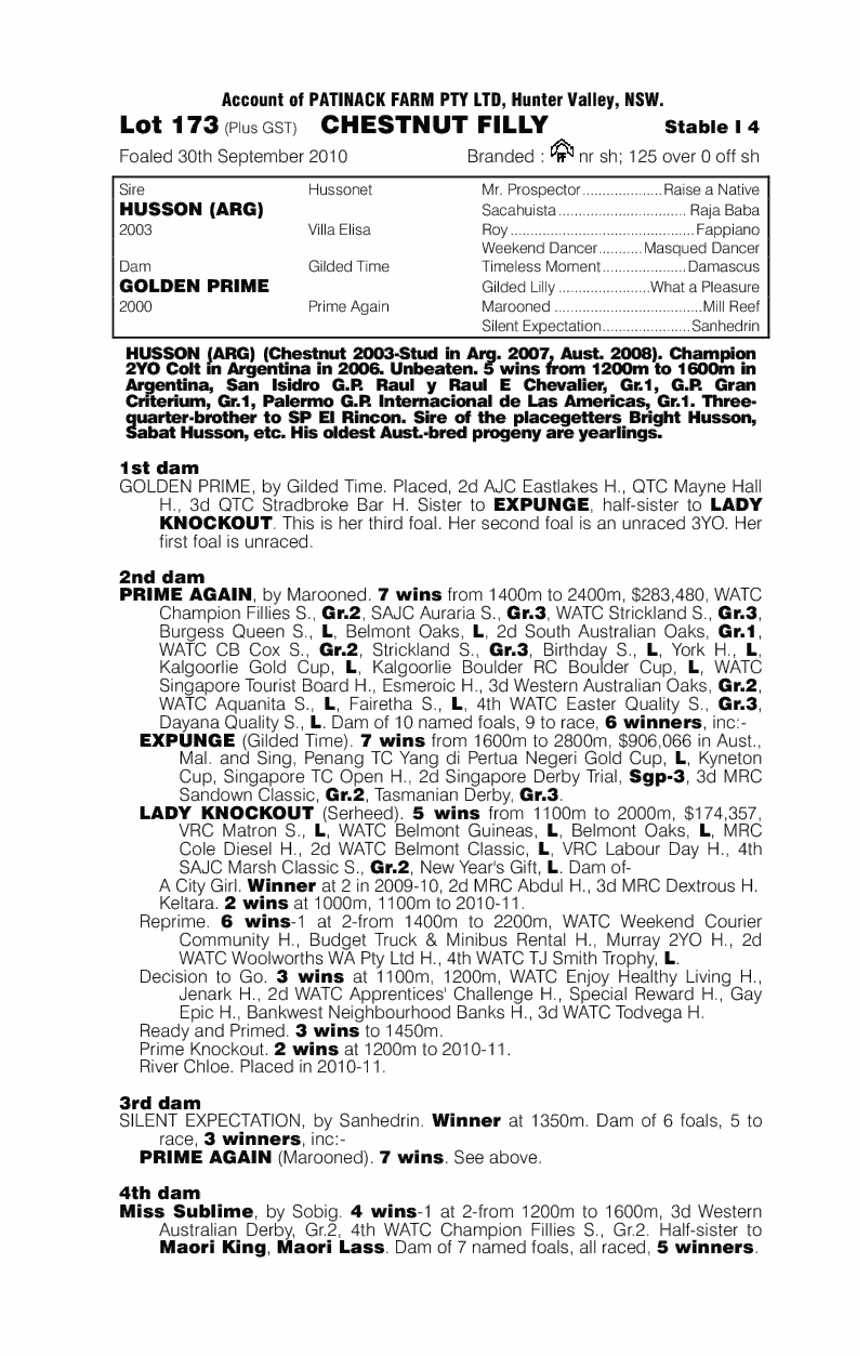 In Her Prime - pedigree