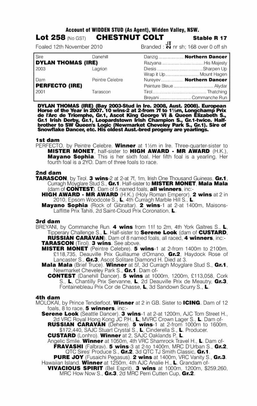 Dylan Thomas (IRE) / Perfecto (IRE) - pedigree