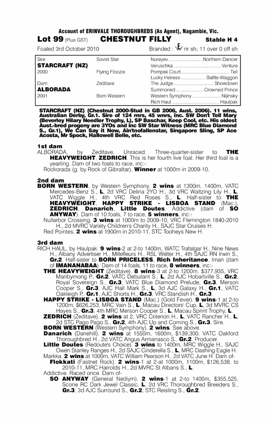 Stellarcraft - pedigree