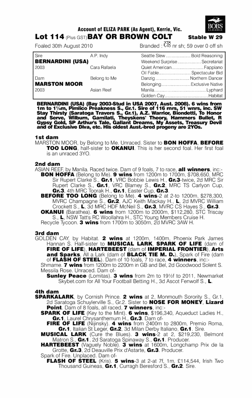 Favoloso (AUS) - pedigree