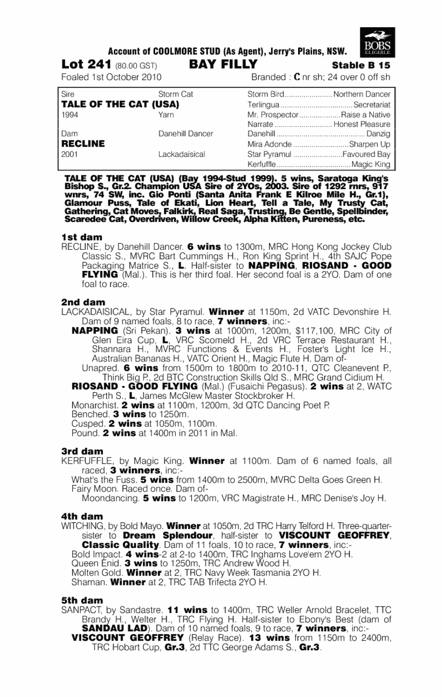 Laid Back Cat - pedigree