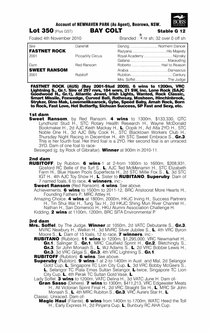 Irish Bandit - pedigree