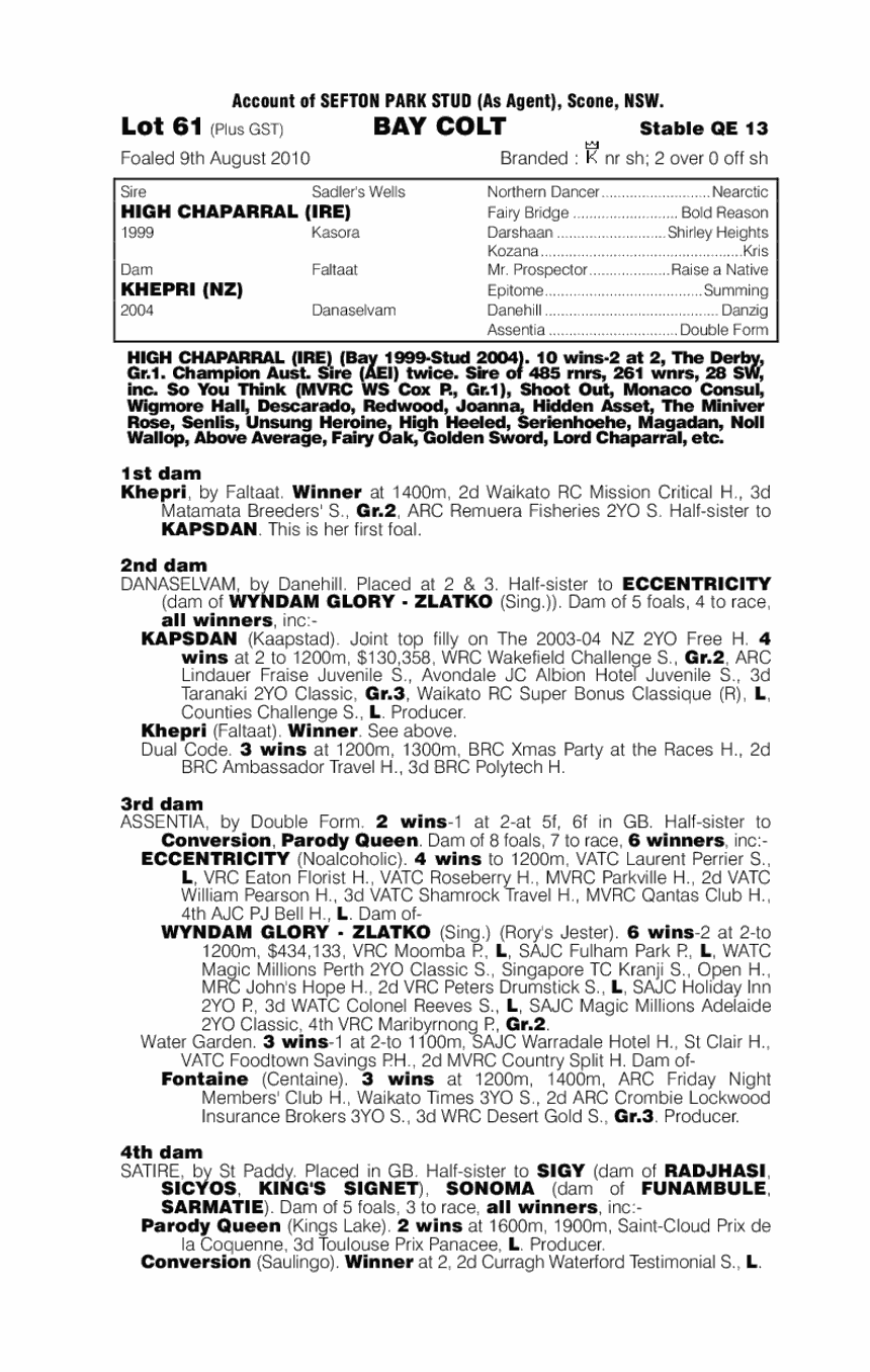 Redwood Baby (AUS) - pedigree