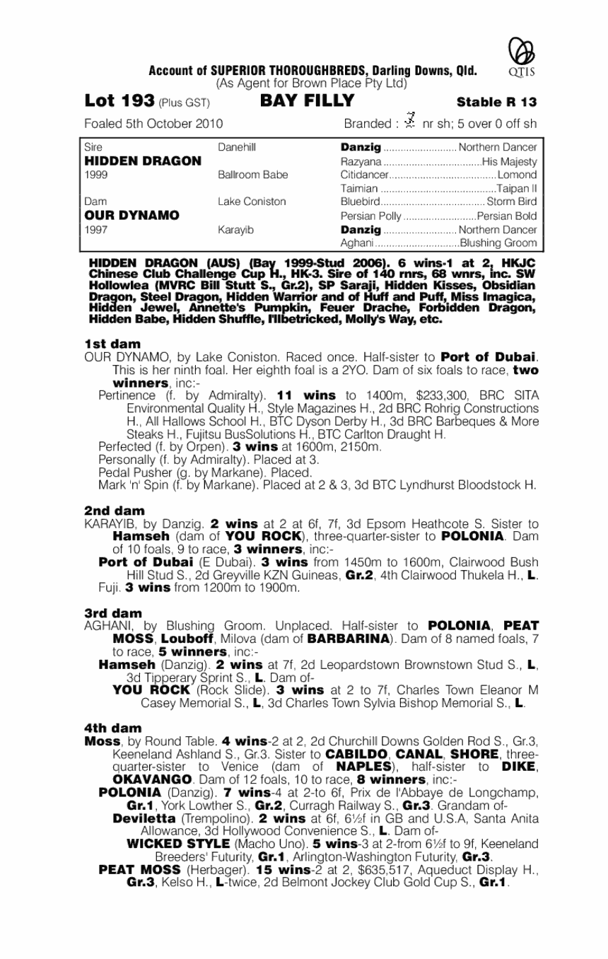 Dyna Rose - pedigree