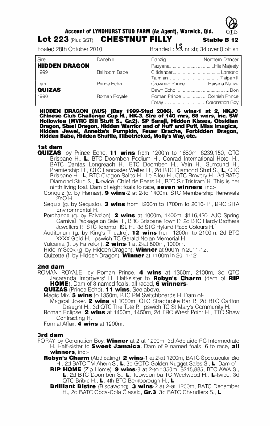 Quintana (AUS) - pedigree
