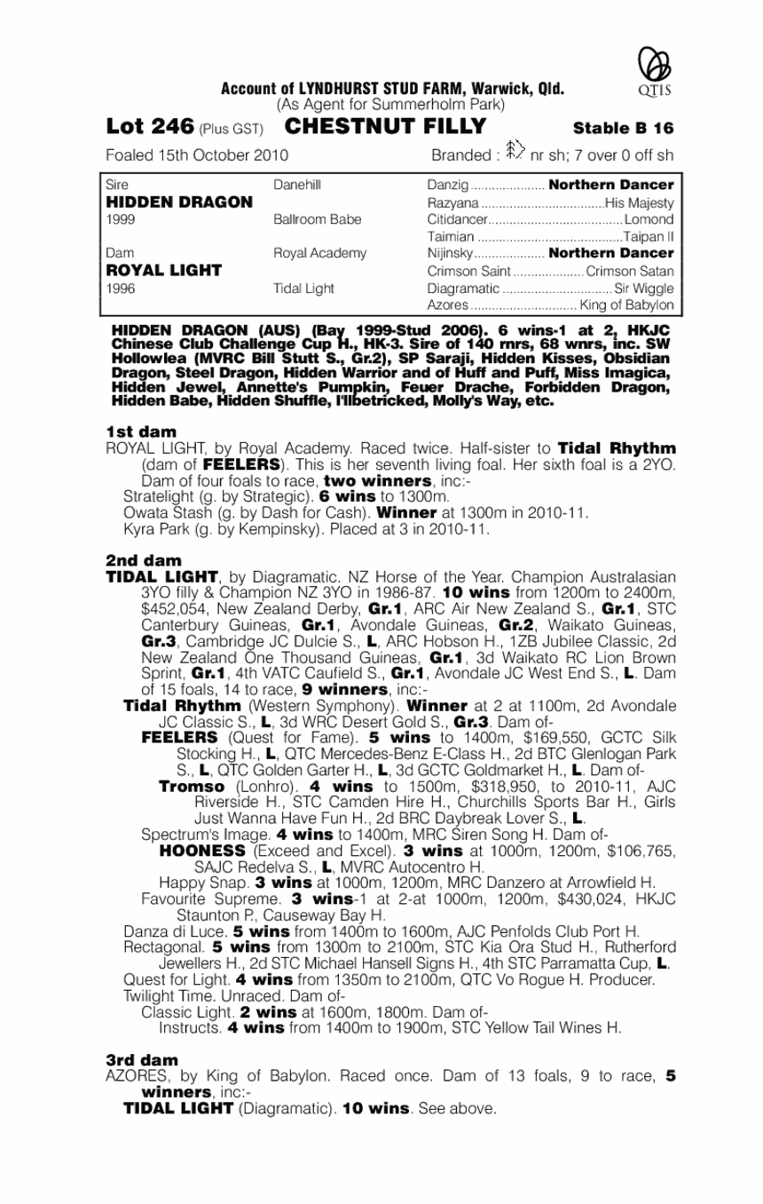 Ruthie's Dream - pedigree