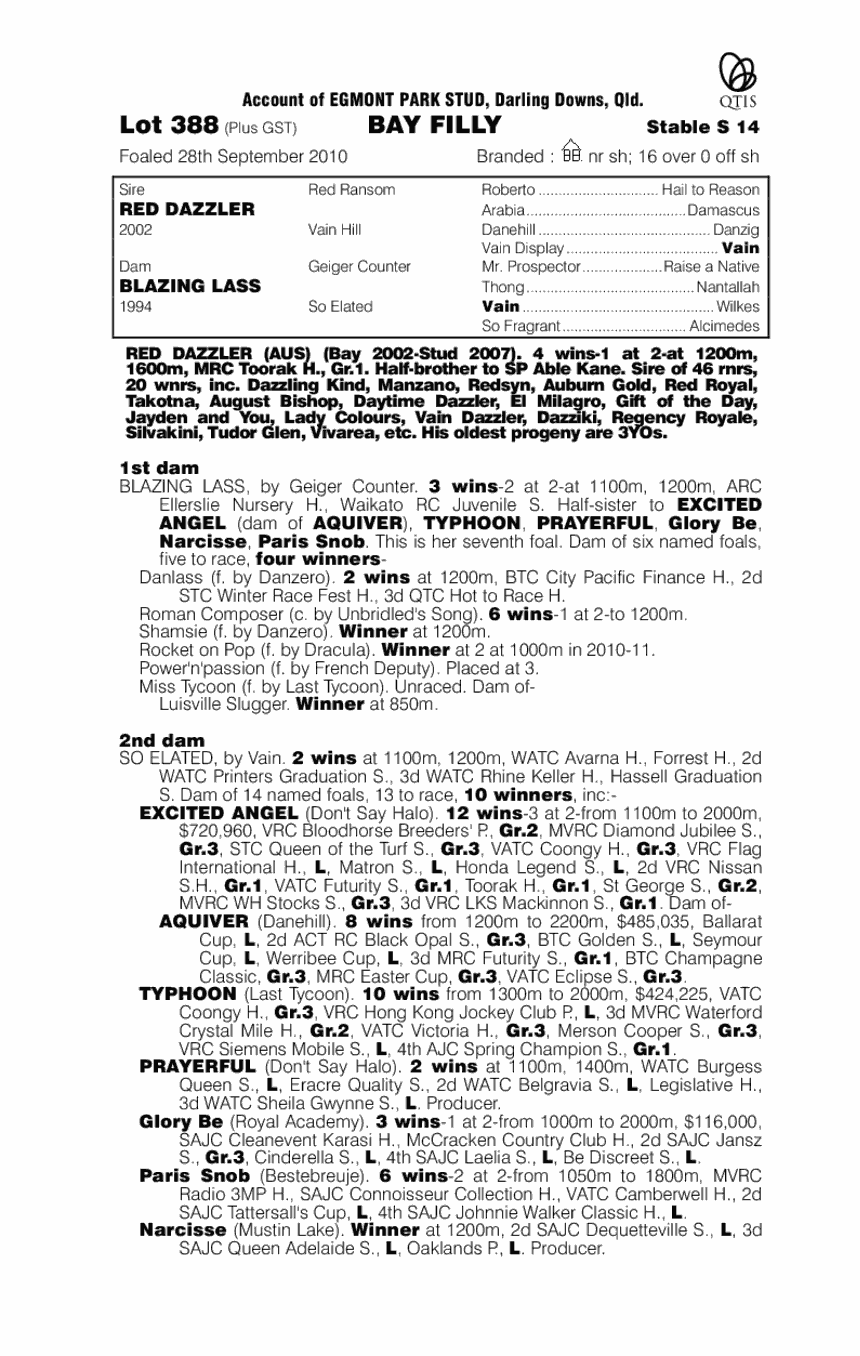 Red Diamonds - pedigree