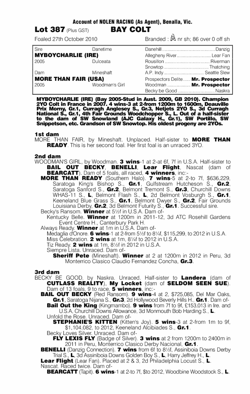 More Than Charlie - pedigree