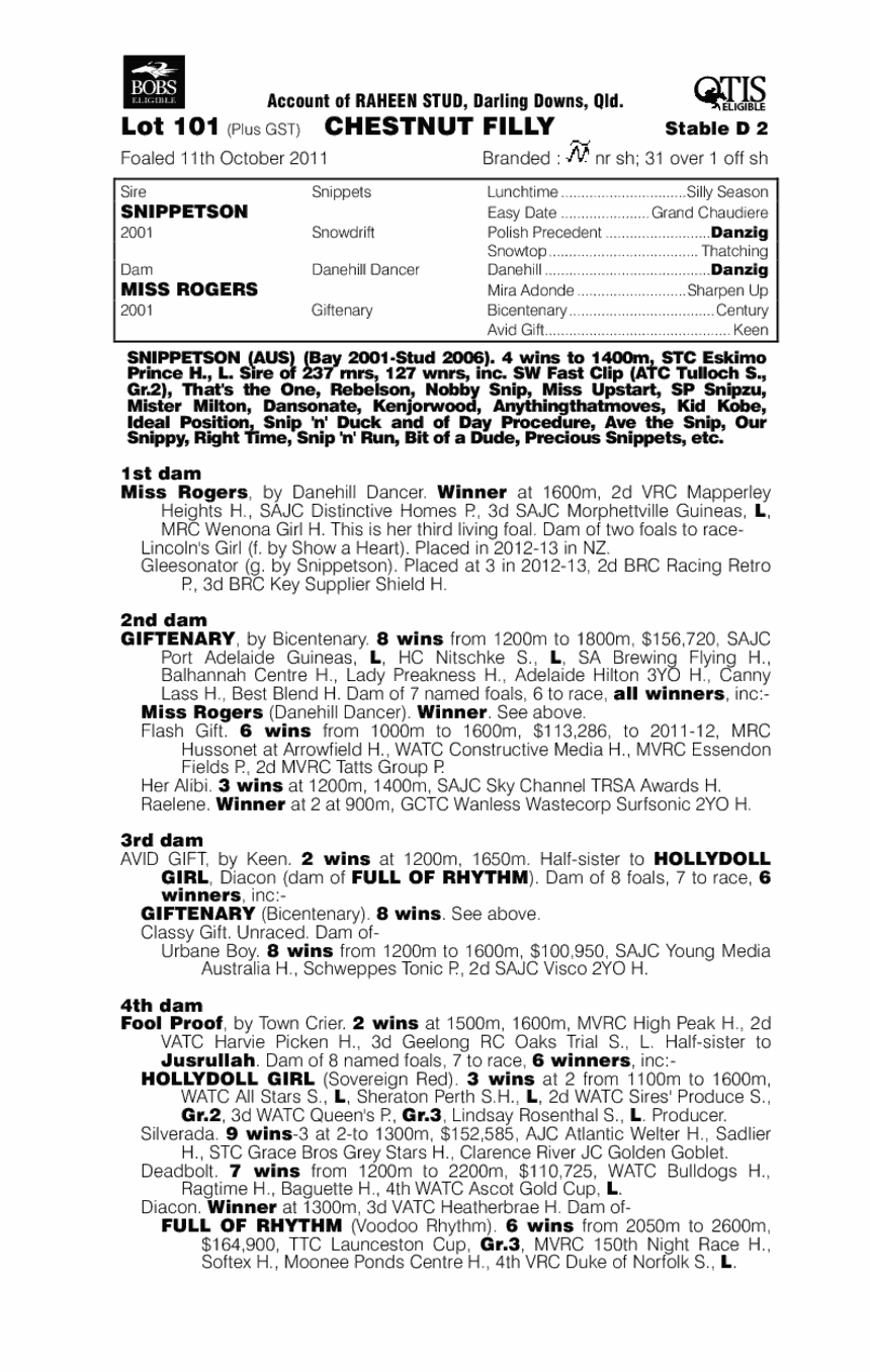 Beer 'N' Barmaid (AUS) - pedigree