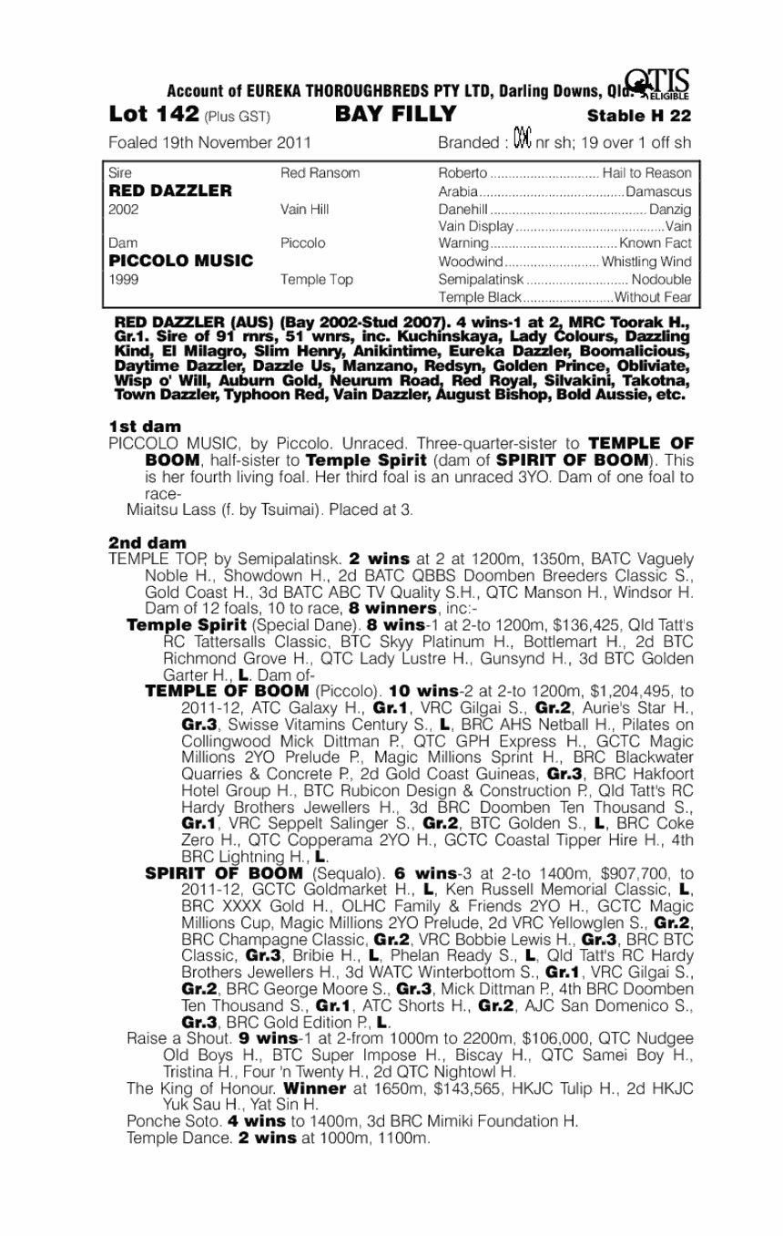 Flautino (AUS) - pedigree