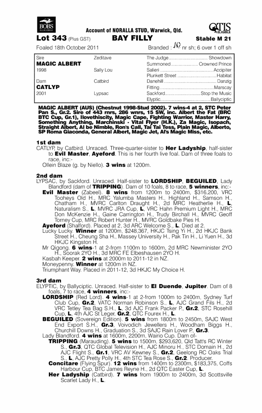 Elena's Magic (AUS) - pedigree