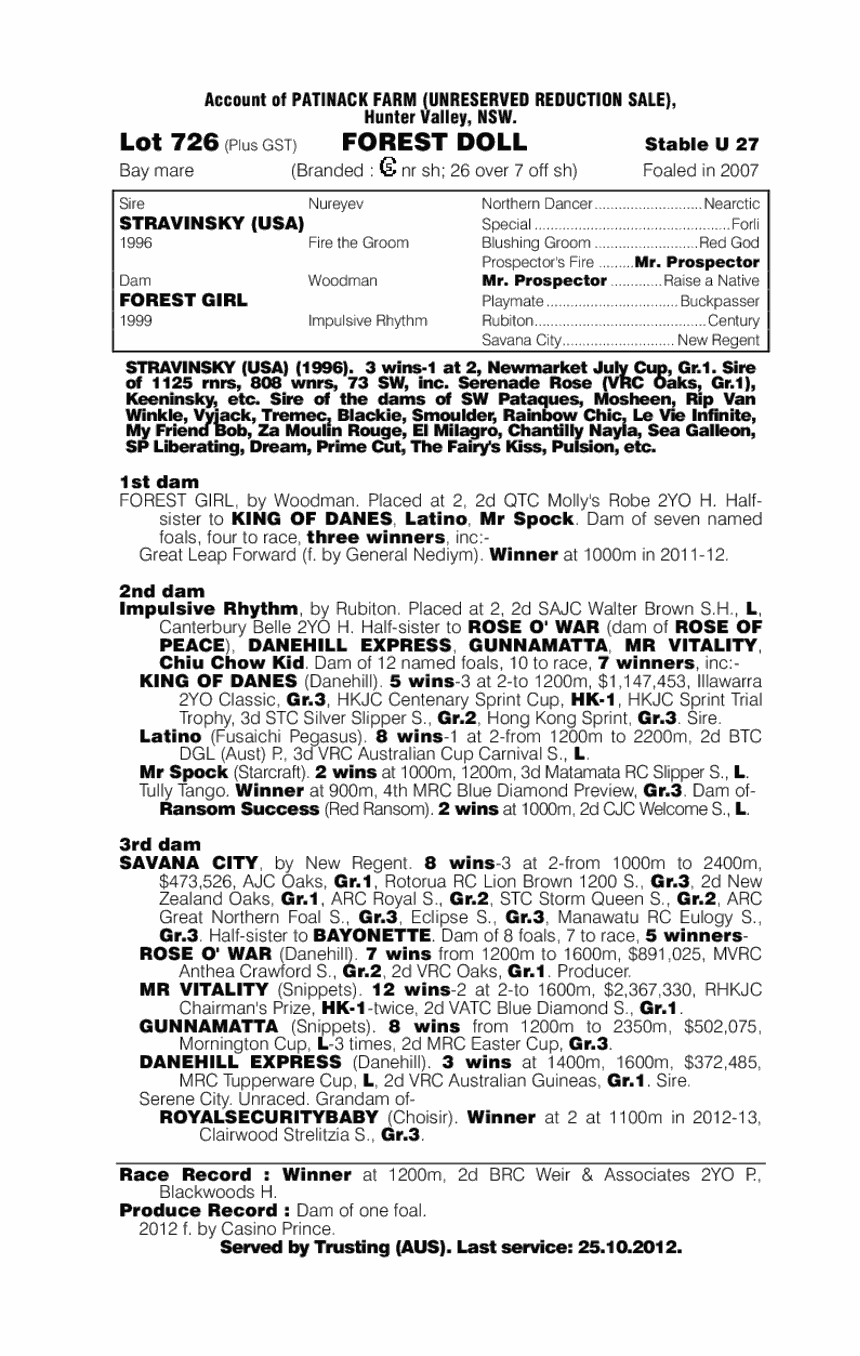 Forest Doll - pedigree