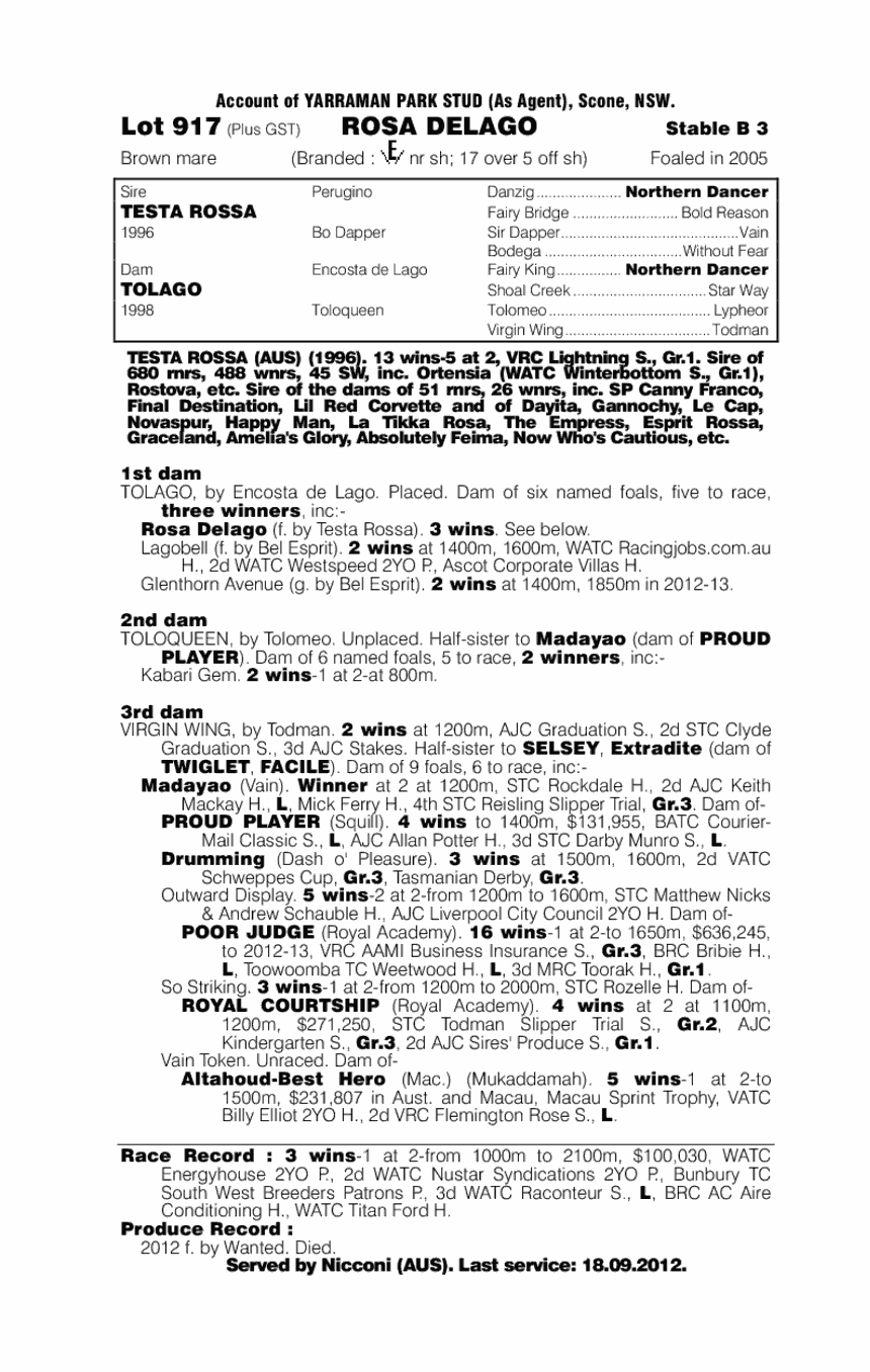 Rosa Delago - pedigree