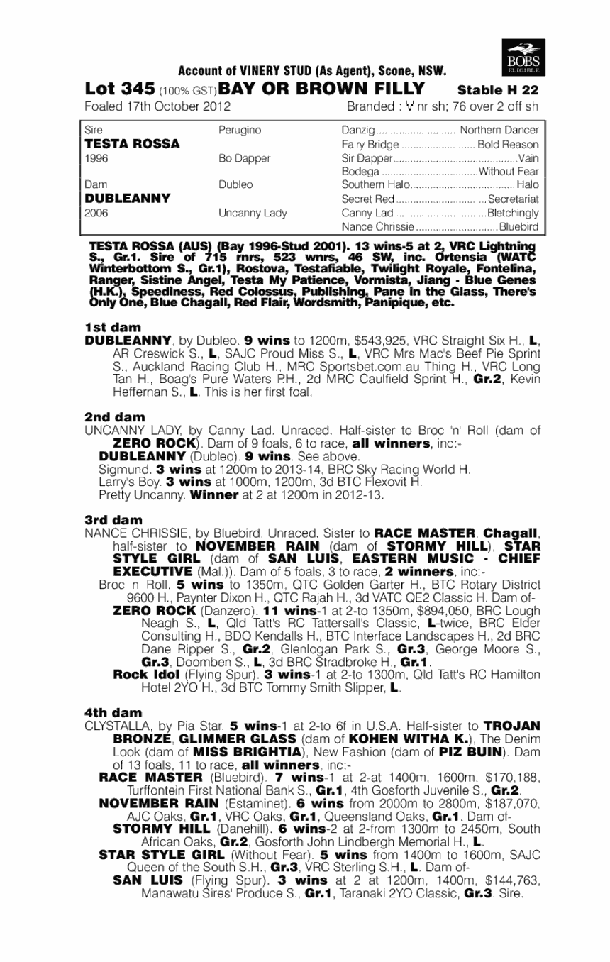 Miss Allspice (AUS) - pedigree