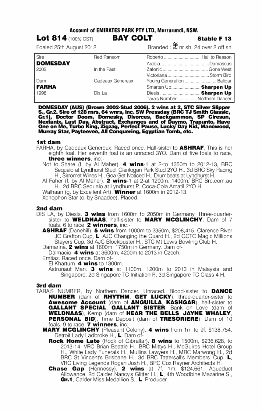 Dog Days Are Over (AUS) - pedigree