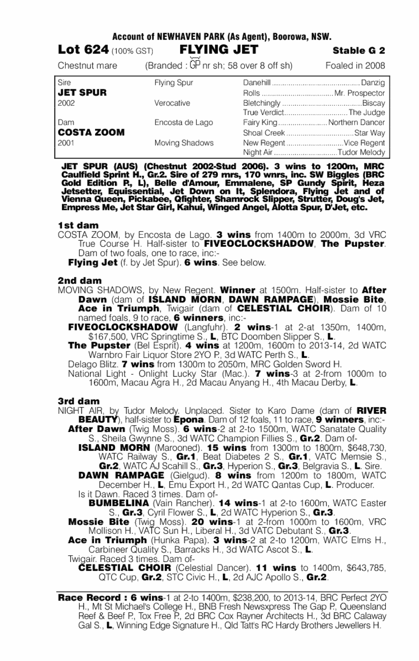Flying Jet (AUS) - pedigree