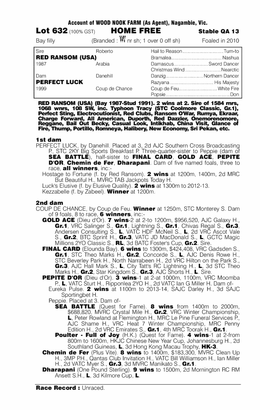 Home Free (AUS) - pedigree