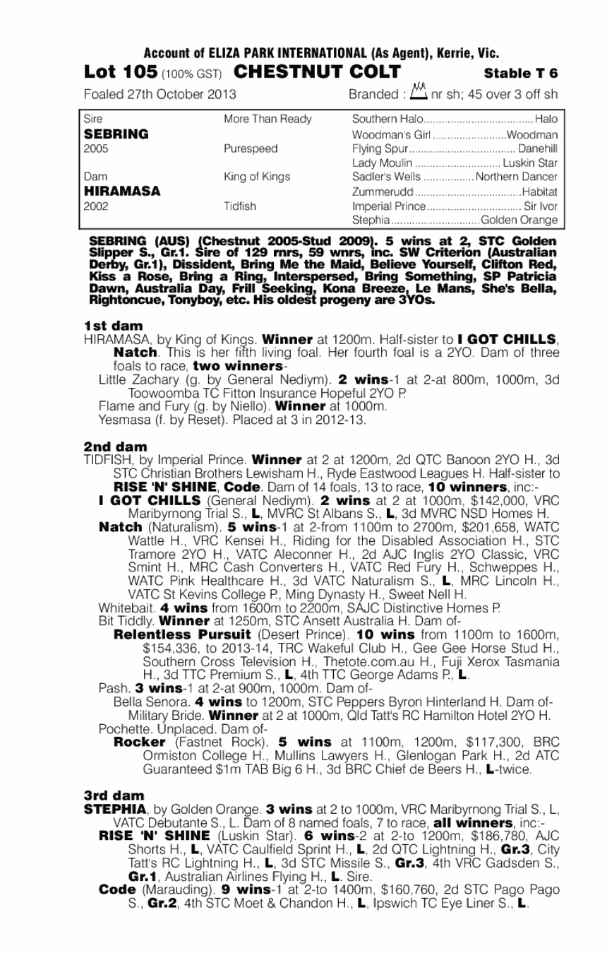 Seramasa (AUS) - pedigree