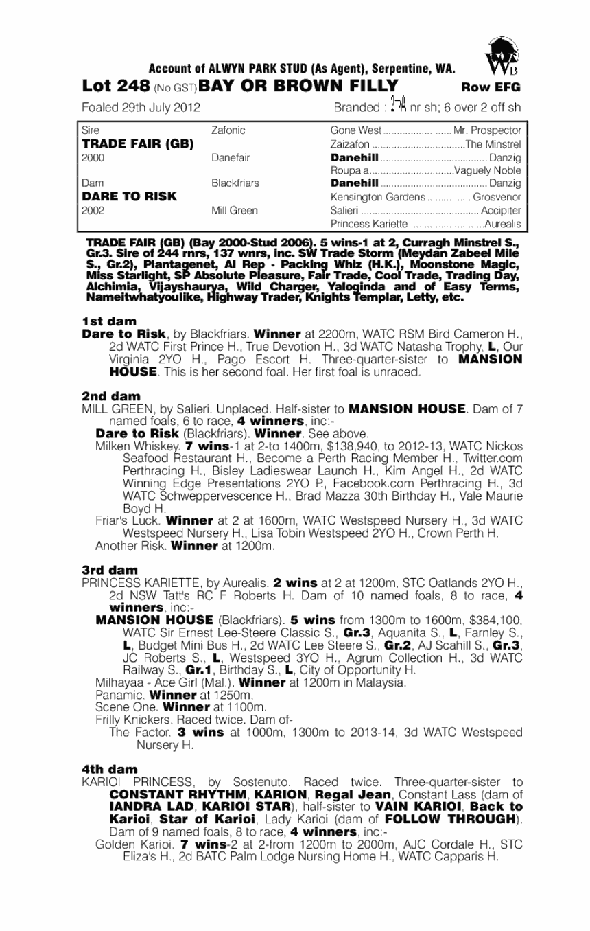 First Trade (AUS) - pedigree