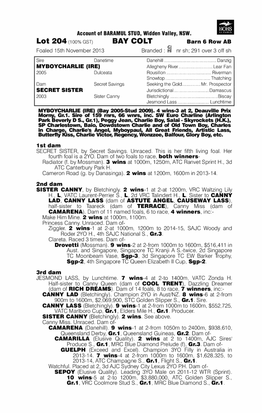 Bolt I Am (AUS) - pedigree