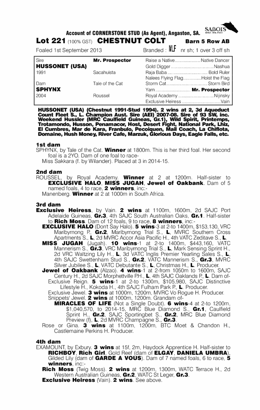 Inspector Sphynx (AUS) - pedigree