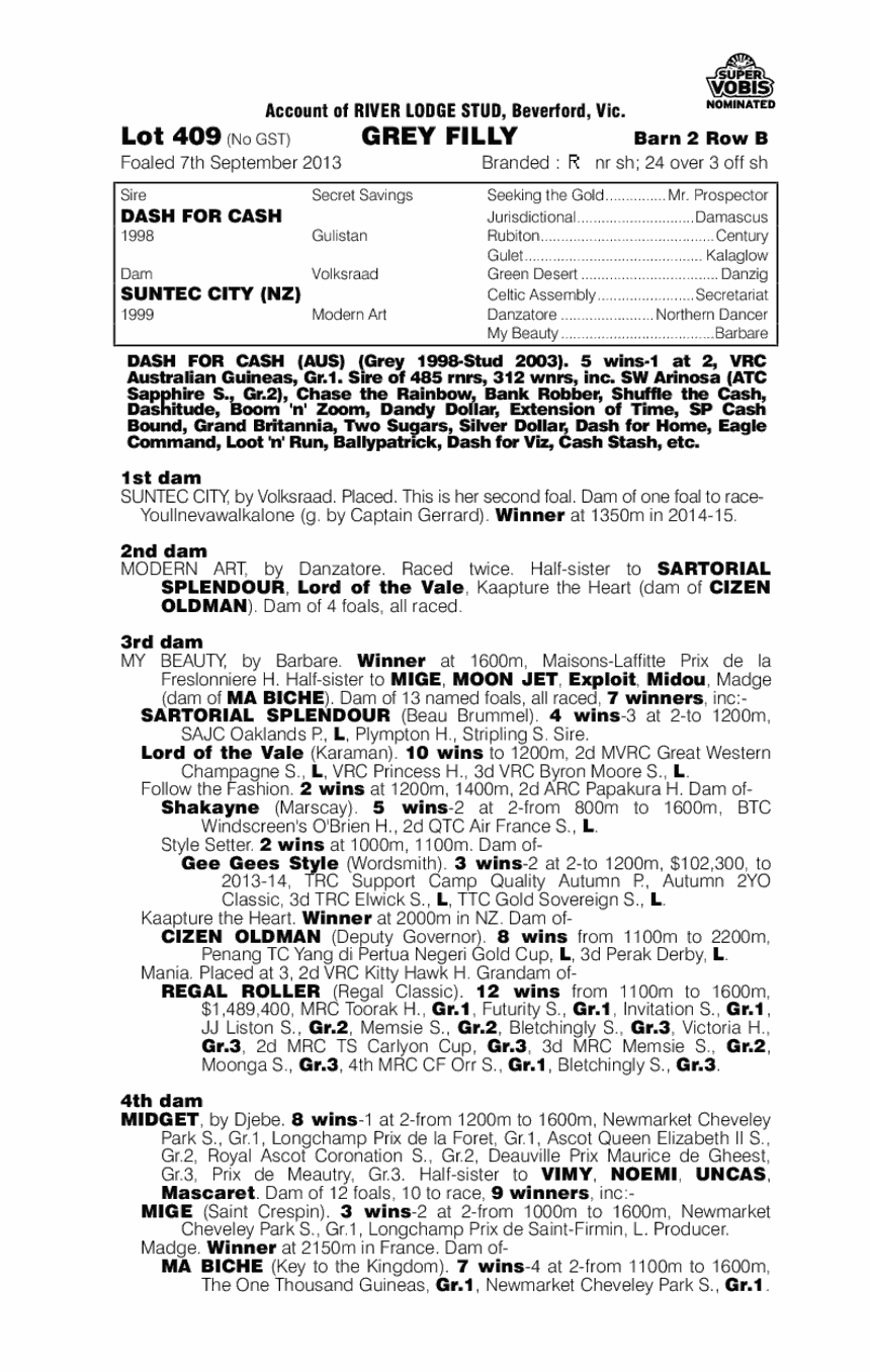 Clean Slate (AUS) - pedigree