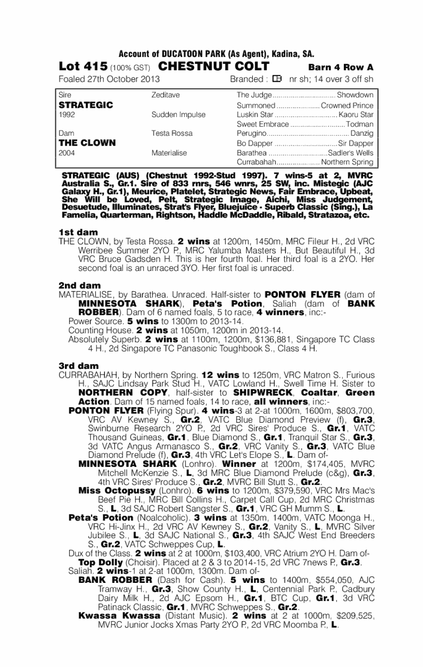 Strategic Jester (AUS) - pedigree