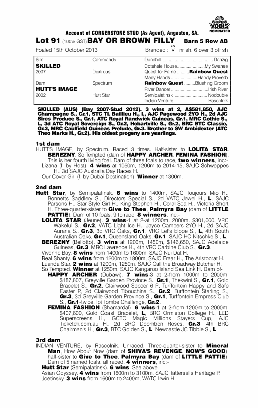 Skilled (AUS) / Hutt's Image (AUS) - pedigree