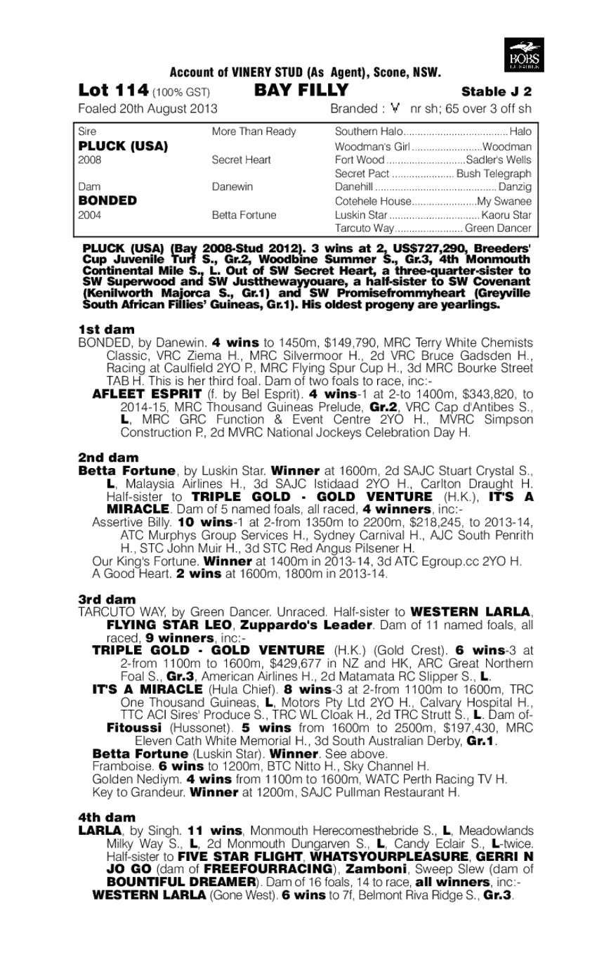 Secret Bond (AUS) - pedigree