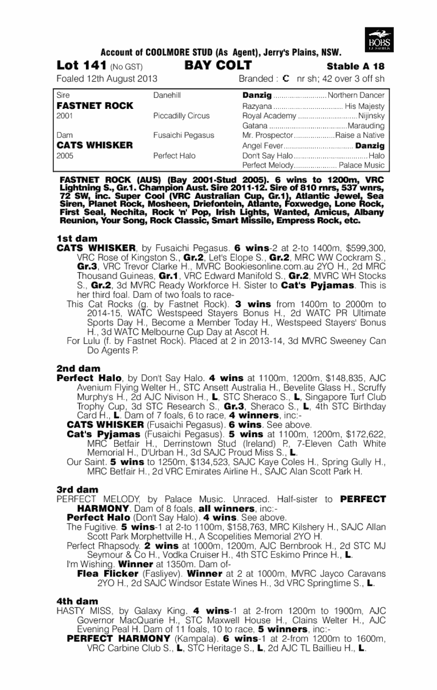 Carraig Aonair (AUS) - pedigree