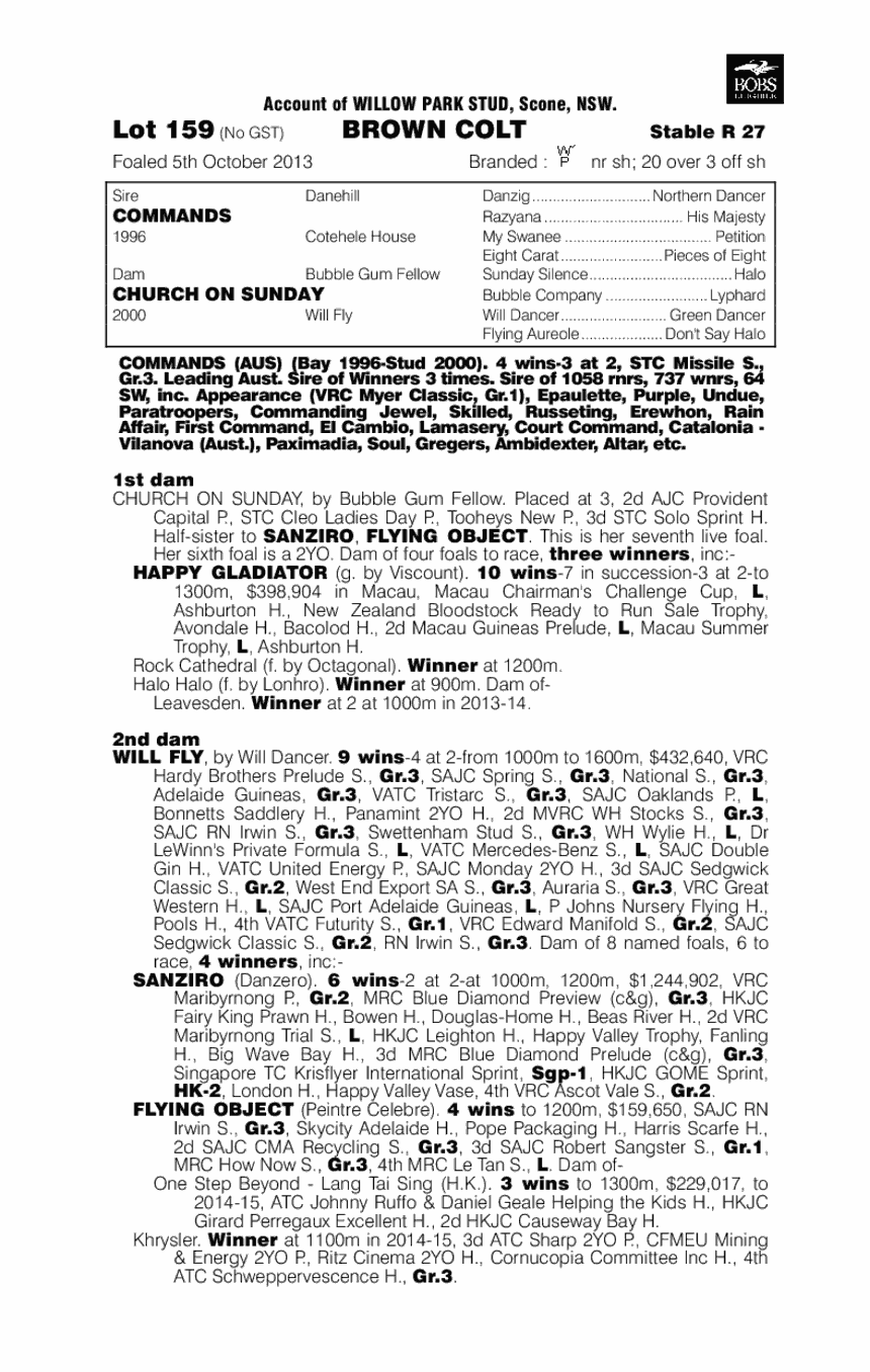 Commands (AUS) / Church On Sunday (AUS) - pedigree