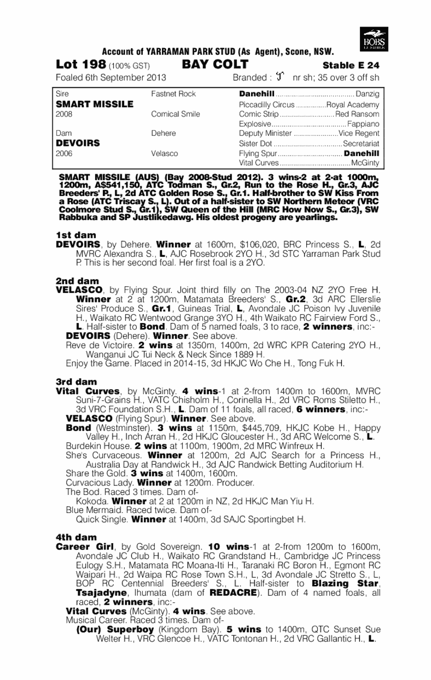 Respect A Missile (AUS) - pedigree