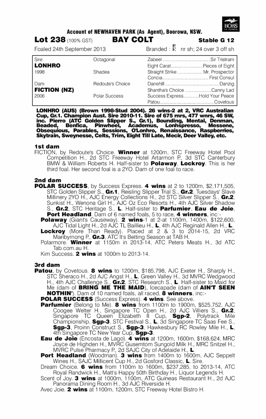 Conteur (AUS) - pedigree