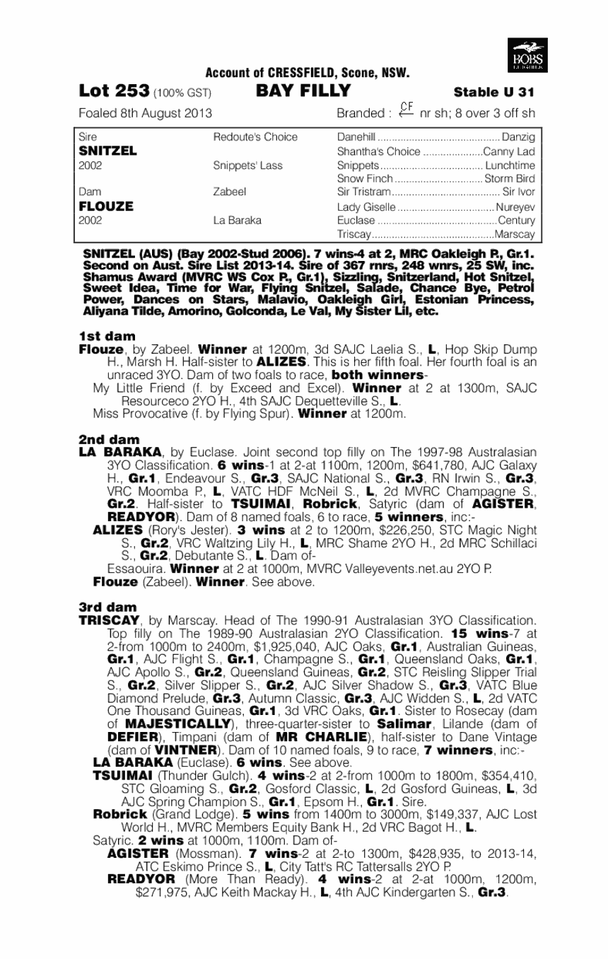 Chloebell (AUS) - pedigree